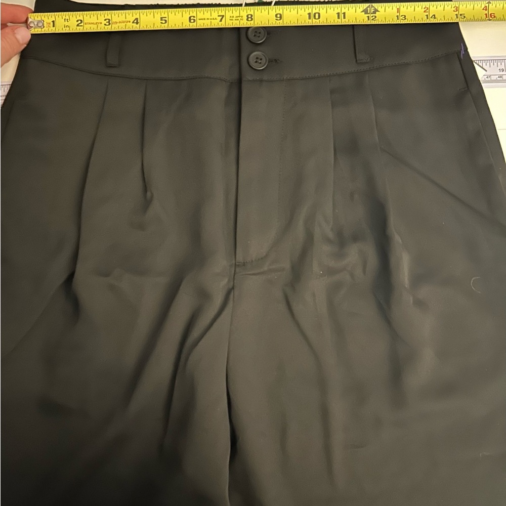 Halara Black High Waisted Double Button Straight Leg Work Pants Size Medium NEW - Picture 10 of 13